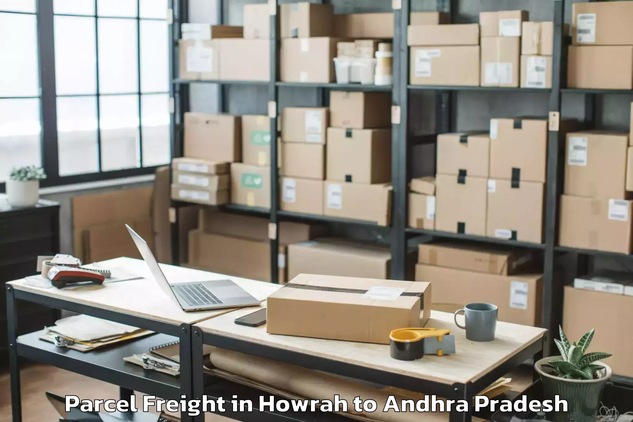 Book Howrah to Nandivada Parcel Freight Online